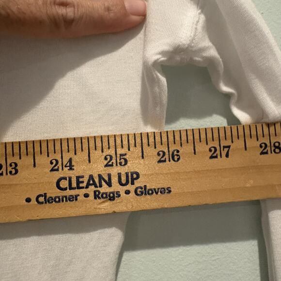 NUX Long Sleeve Shirt Women Sz Medium‎ White Bamboo Lightweight Draped Back Yoga - Picture 9 of 13